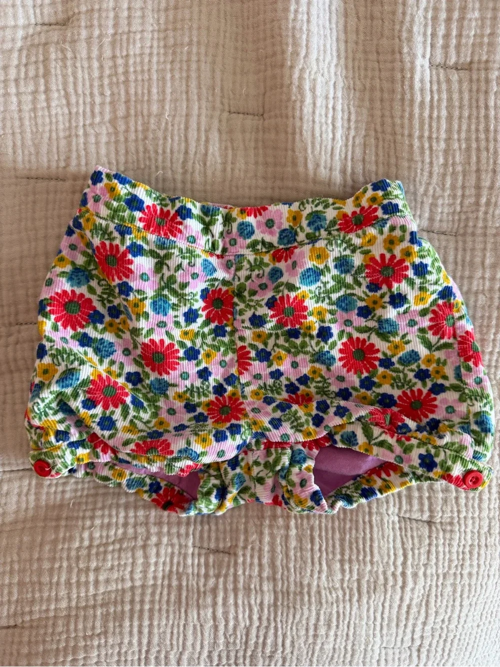 Boden Corduroy Multi Jolly Floral Baby Bloomers Shorts 18 to 24 Months
